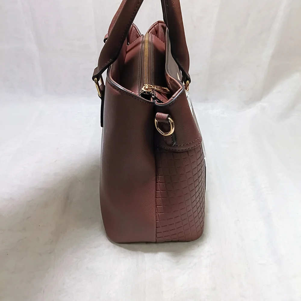 Allyssa Brown Handbag with Paired Pink Patterm Wallet, NWT